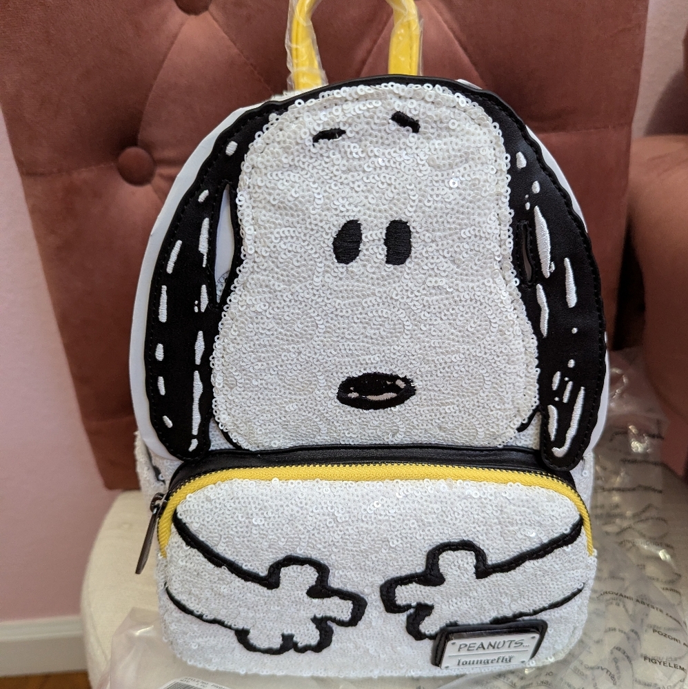Loungefly Snoopy Sequin Backpack W/Wallet